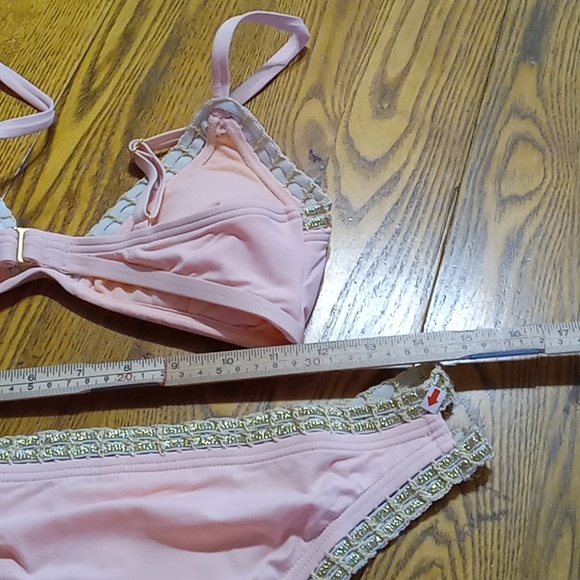 BIKINI LAB Womens Bikini Set 2 Piece Summer Cruisewear  NEW LARGE Peach Gold - Picture 3 of 6